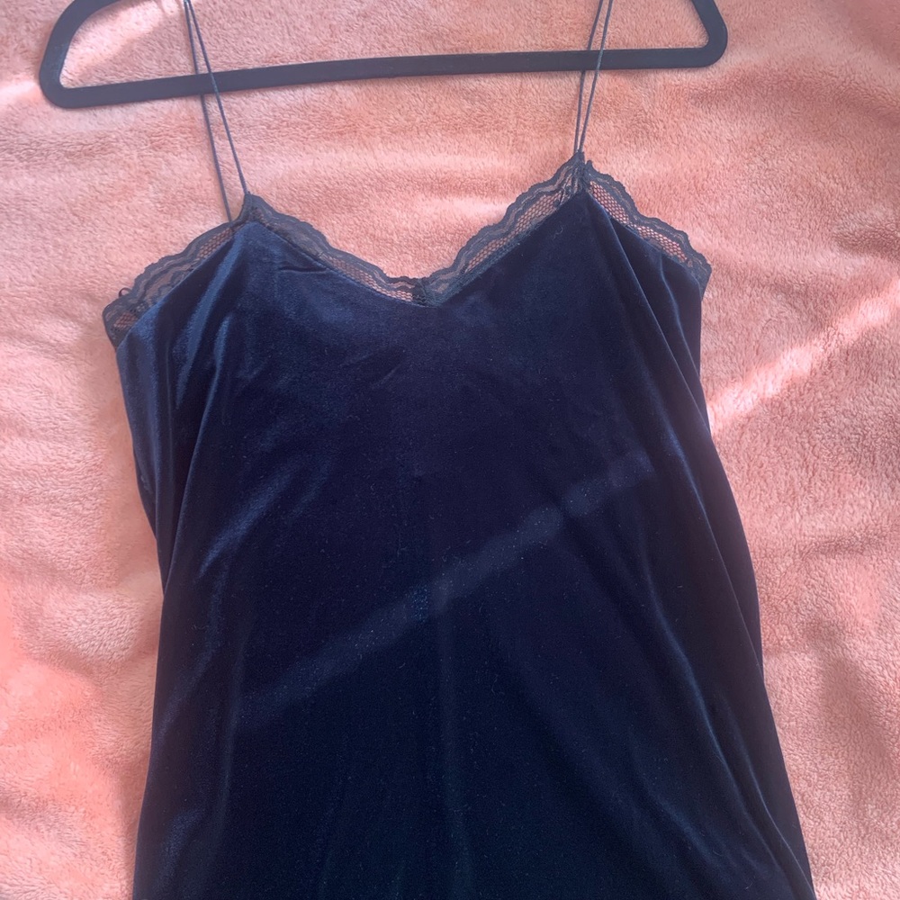 Zara Midnight Blue Velvet Slip Dress